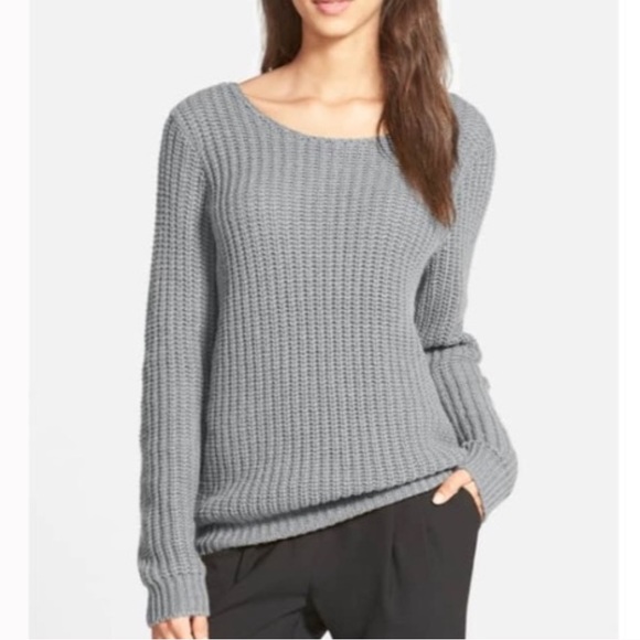 Leith Sweaters - Leith Shaker Stitch Low Back Sweater